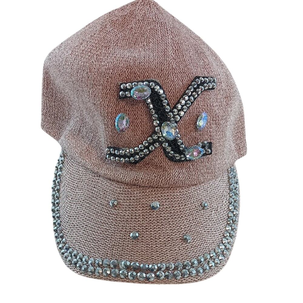 Pink Hat With Rhinestone Detailing